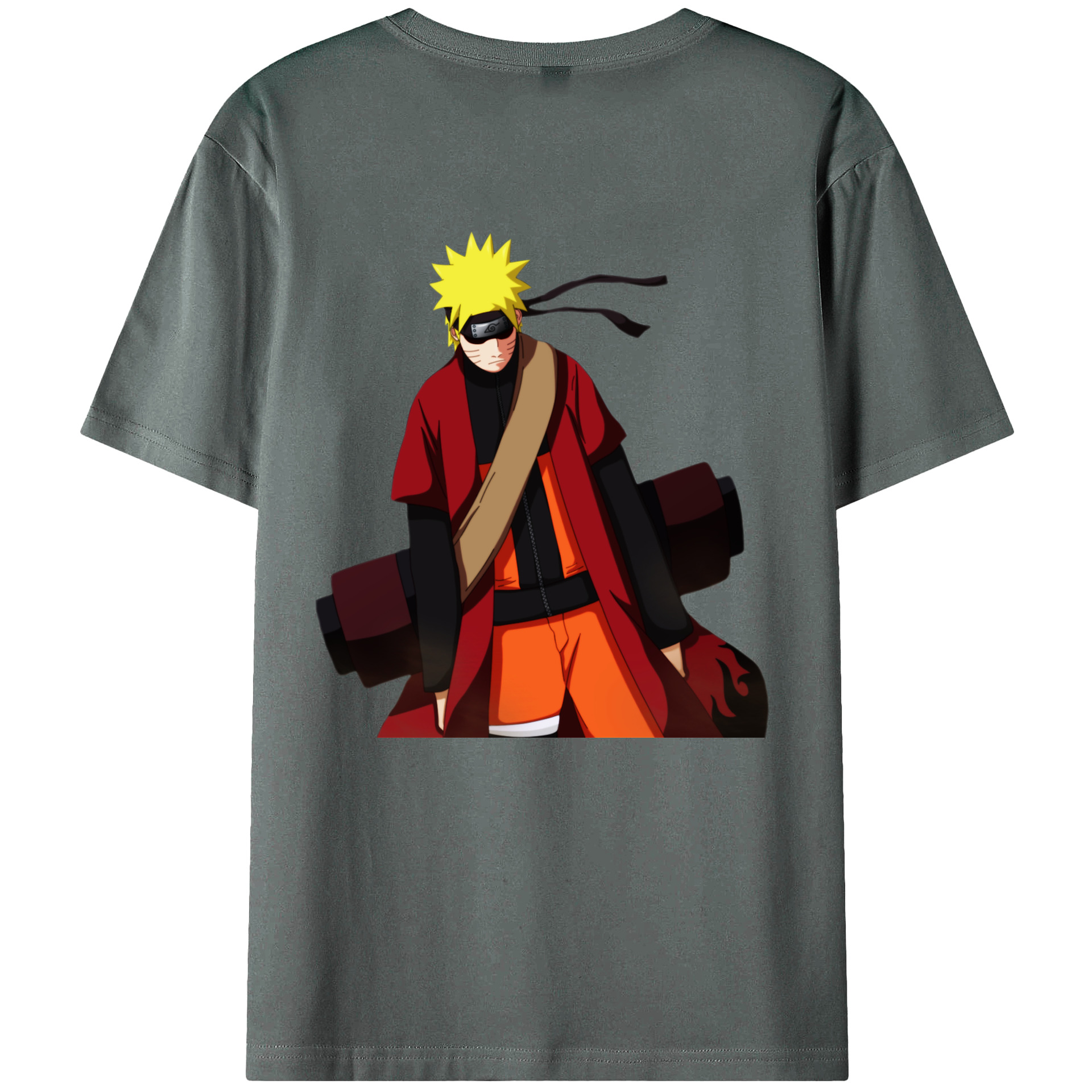 （画像用） NARUTO -ナルト- うずまき ナルト Uzumaki Naruto 綿100％ メンズ半袖Tシャツ（バックプリント） 通気性